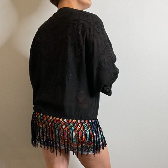 Forever 21 Contemporary Kimono with Tassels -M- - Picture 2 of 7